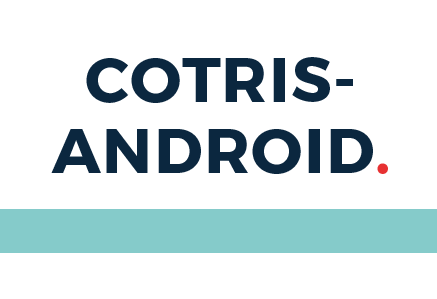 COTRIS Android Logo mit grünem Balken unterlegt